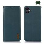 For Samsung Galaxy A07 5G KHAZNEH Nappa Top Layer Cowhide Leather Phone Case(Green)