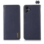 For Samsung Galaxy A07 5G KHAZNEH Nappa Top Layer Cowhide Leather Phone Case(Blue)