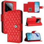 For Realme GT 7 Pro 5G Rhombic Texture Flip Leather Phone Case with Lanyard(Red)