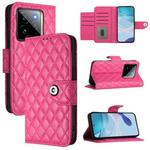 For Realme GT 7 Pro 5G Rhombic Texture Flip Leather Phone Case with Lanyard(Rose Red)