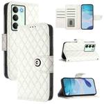 For Realme V70 / 14x Global / C75 5G Rhombic Texture Flip Leather Phone Case with Lanyard(White)