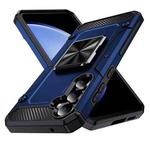 For Samsung Galaxy S23 FE 5G Shockproof Metal Holder Phone Case(Blue)