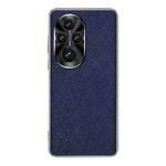 For Honor 200 Pro Silver Edge Cross Texture PU Leather Phone Case(Sapphire Blue)