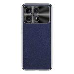 For Redmi K70 Ultra Silver Edge Cross Texture PU Leather Phone Case(Sapphire Blue)