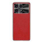 For Redmi K70 Ultra Silver Edge Cross Texture PU Leather Phone Case(Red)