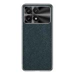 For Redmi K70 Silver Edge Cross Texture PU Leather Phone Case(Dark Green)