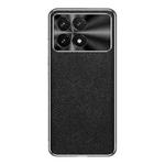 For Redmi K70 Silver Edge Cross Texture PU Leather Phone Case(Black)