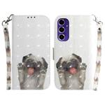 For Samsung Galaxy A16 5G 3D Colored Horizontal Flip Leather Phone Case(Pug)