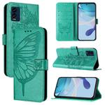 For BLU View Speed 5G Embossed Butterfly Leather Phone Case(Green)