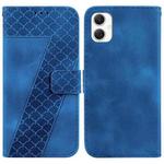 For Samsung Galaxy A06 4G Seven-shaped Embossed Leather Phone Case(Blue)