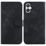 For Samsung Galaxy A25 5G / A25e JP Edition Seven-shaped Embossed Leather Phone Case(Black)