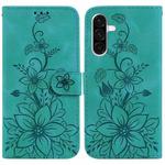 For Samsung Galaxy A36 5G / A56 5G Lily Embossed Leather Phone Case(Green)