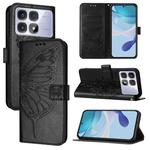 For Redmi K70 Ultra 5G Global Embossed Butterfly Leather Phone Case(Black)