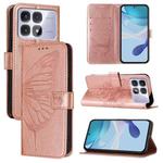 For Redmi K70 Ultra 5G Global Embossed Butterfly Leather Phone Case(Rose Gold)