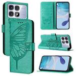 For Redmi K70 Ultra 5G Global Embossed Butterfly Leather Phone Case(Green)