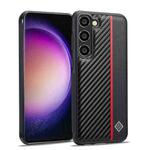 For Samsung Galaxy S25+ 5G LC.IMEEKE 3 in 1 Carbon Fiber Texture Shockproof Phone Case(Black)