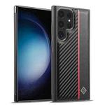 For Samsung Galaxy S25 Ultra 5G LC.IMEEKE 3 in 1 Carbon Fiber Texture Shockproof Phone Case(Black)