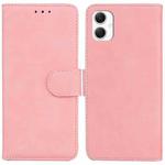 For Samsung Galaxy A06 4G Skin Feel Pure Color Flip Leather Phone Case(Pink)