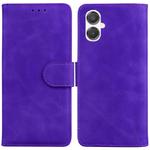 For Samsung Galaxy A25 5G / A25e JP Edition Skin Feel Pure Color Flip Leather Phone Case(Purple)