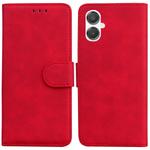 For Samsung Galaxy A25 5G / A25e JP Edition Skin Feel Pure Color Flip Leather Phone Case(Red)