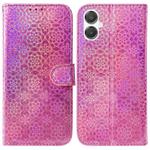 For Samsung Galaxy A25 5G / A25e JP Edition Colorful Magnetic Buckle Leather Phone Case(Pink)
