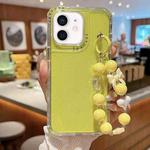 For iPhone 11 TPU + PC + Glitter Sequins Full Coverage Phone Case with Bracelet(Yellow)