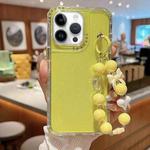 For iPhone 13 Pro TPU + PC + Glitter Sequins Full Coverage Phone Case with Bracelet(Yellow)