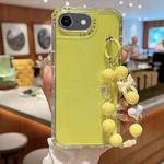 For iPhone 6 / 7 / 8 / SE 2020 TPU + PC + Glitter Sequins Full Coverage Phone Case with Bracelet(Yellow)