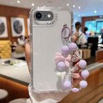 For iPhone 6 / 7 / 8 / SE 2020 TPU + PC + Glitter Sequins Full Coverage Phone Case with Bracelet(Transparent)