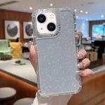 For iPhone 13 TPU + PC + Glitter Paper Full Coverage Phone Case(Silver)