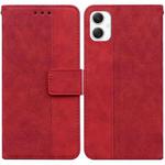 For Samsung Galaxy A06 4G Geometric Embossed Leather Phone Case(Red)