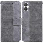 For Samsung Galaxy A25 5G / A25e JP Edition Geometric Embossed Leather Phone Case(Grey)