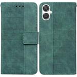 For Samsung Galaxy A25 5G / A25e JP Edition Geometric Embossed Leather Phone Case(Green)
