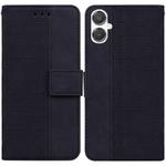 For Samsung Galaxy A25 5G / A25e JP Edition Geometric Embossed Leather Phone Case(Black)