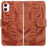 For Samsung Galaxy A06 4G Tiger Embossing Pattern Flip Leather Phone Case(Brown)