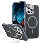 For iPhone 16 Pro Max Rainbow Series Skin Feel MagSafe Lens Holder Phone Case(Grey)