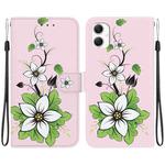 For Samsung Galaxy A06 4G Crystal Texture Colored Drawing Leather Phone Case(Lily)