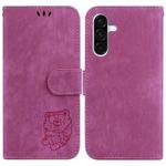 For Samsung Galaxy A36 5G / A56 5G Little Tiger Embossed Leather Phone Case(Rose Red)