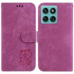 For Samsung Galaxy A25 5G / A25e JP Edition Little Tiger Embossed Leather Phone Case(Rose Red)