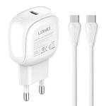 LDNIO A1206C PD27W USB-C / Type-C Fast Charger with 1m Type-C Cable, Plug Type:EU Plug(White)