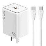 LDNIO A1508C PD30W USB-C / Type-C Fast Charger with 1m Type-C Cable(White)