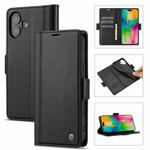 For iPhone 16 LC.IMEEKE Skin-friendly Card Slots Leather Phone Case(Black)