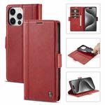 For iPhone 16 Pro LC.IMEEKE Skin-friendly Card Slots Leather Phone Case(Red)