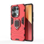 For Redmi Note 14S 4G Shockproof PC + TPU Holder Phone Case(Red)