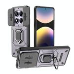 For Redmi Note 14 Pro 4G Global Sliding Camshield TPU + PC Shockproof Phone Case with Holder(Purple)
