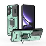 For Redmi Turbo 4 5G Sliding Camshield TPU + PC Shockproof Phone Case with Holder(Green)