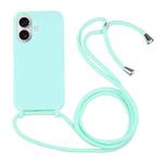 Candy Colors TPU Protective Phone Case with Lanyard For iPhone 17(Mint Green)
