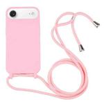 Candy Colors TPU Protective Phone Case with Lanyard For iPhone Air(Pink)