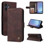 For Samsung Galaxy A25 5G Japan Version / A25e Skin Feel Life Tree Metal Button Leather Phone Case(Brown)