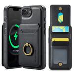 For iPhone 16e DG.MING K1 MagSafe Detachable Wallet RFID Back Cover Phone Case(Black)